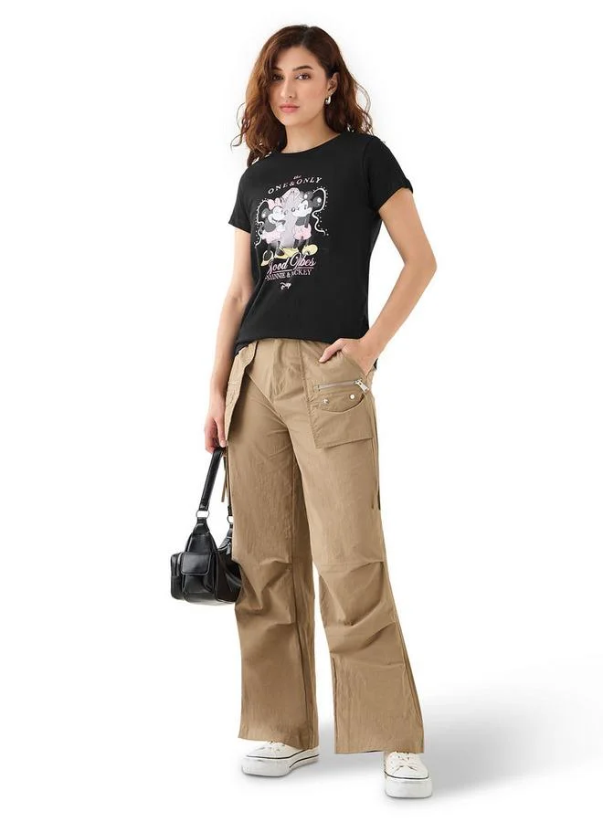 SP Characters Mickey and Minnie Mouse Print T-shirt